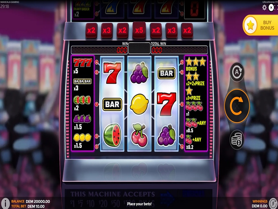 UltraXtreme 777 gameplay screenshot