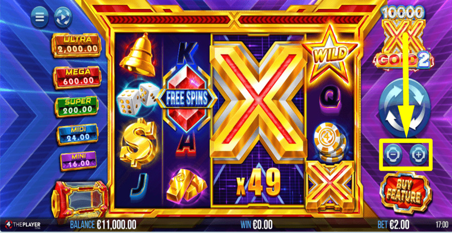 10000 X Gold 2 Bet Value
