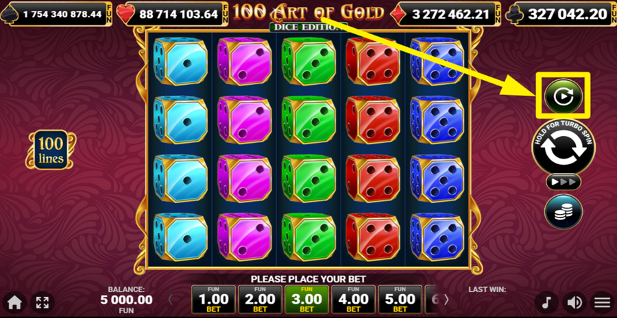 100 Art Of Gold Dice Edition Autoplay