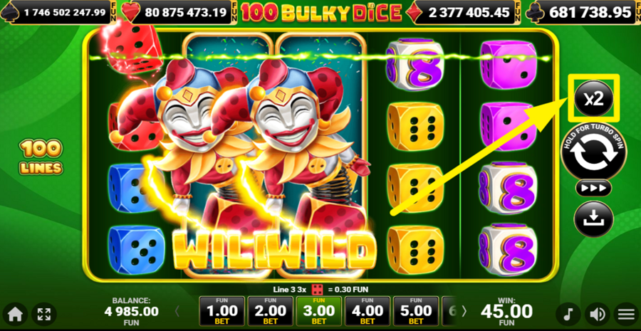 100 Bulky Dice Gamble