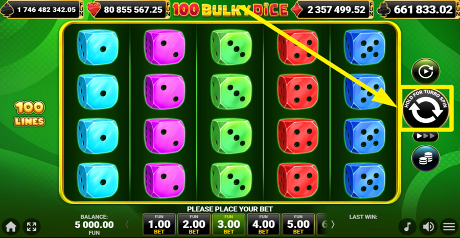 100 Bulky Dice Spin