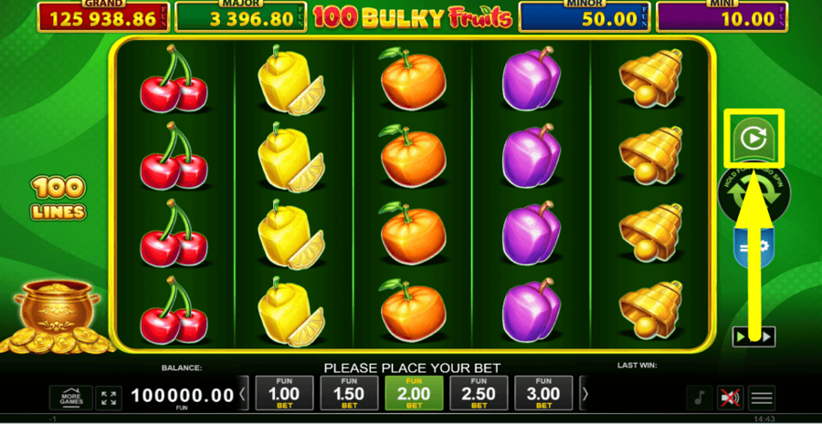 100 Bulky Fruits Golden Coins Link Autoplay Feature