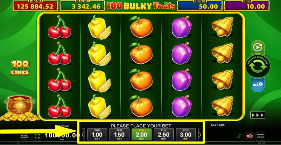100 Bulky Fruits Golden Coins Link Bet Value