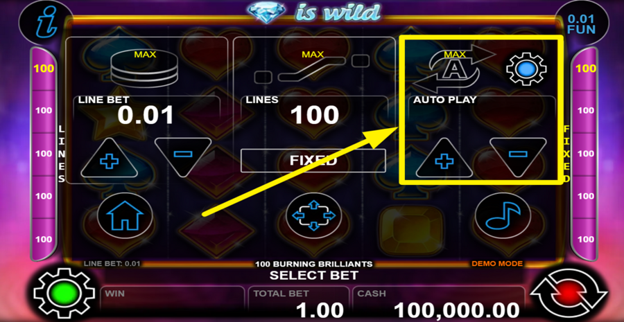 100 Burning Brilliants Autoplay