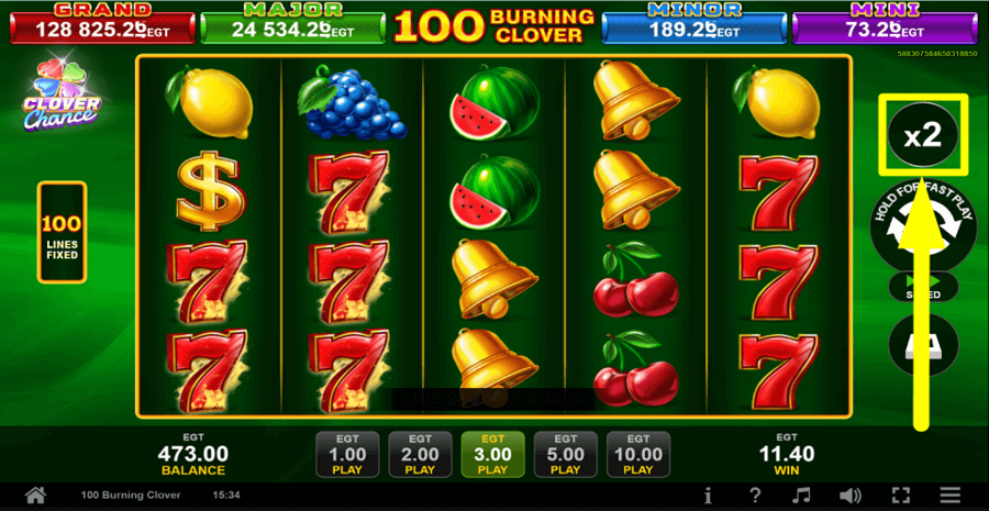 100 Burning Clover Gamble Feature