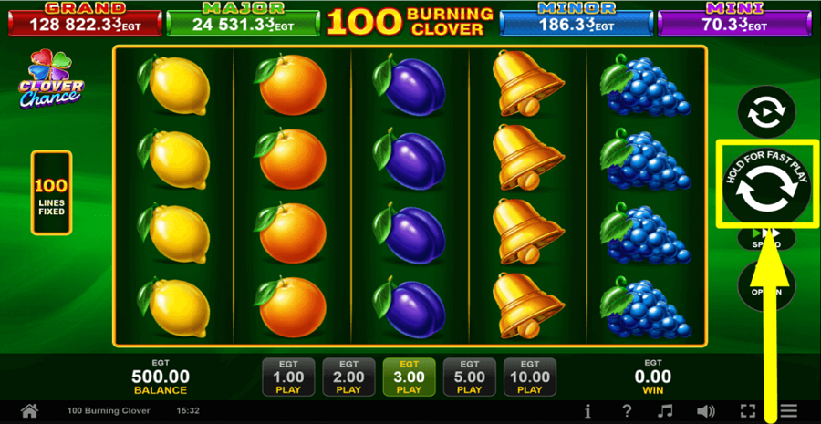 100 Burning Clover Spin Button