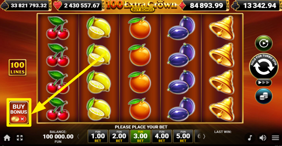 100 Extra Crown Buy Bonus Buy Bonus