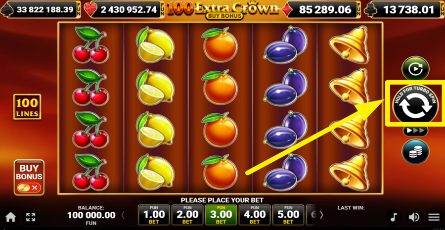 100 Extra Crown Buy Bonus Spin