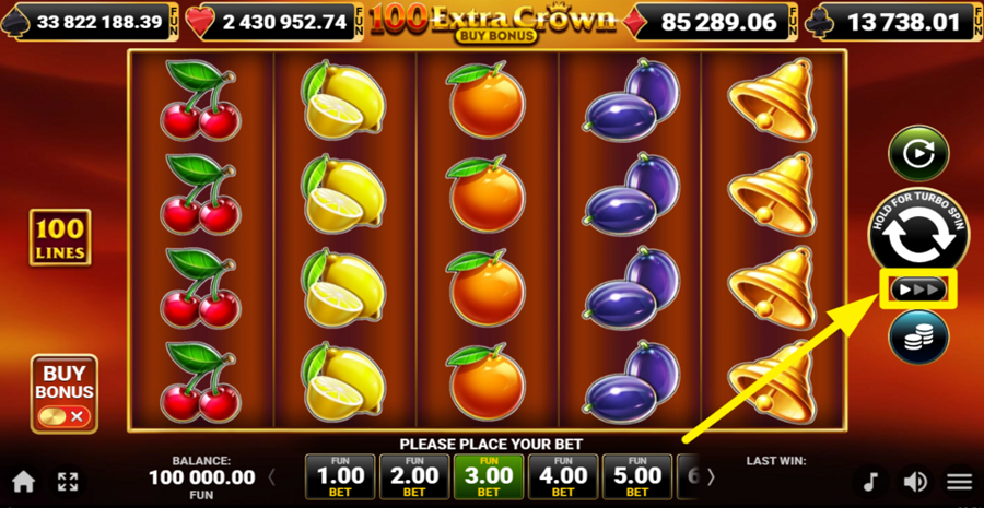 100 Extra Crown Buy Bonus Turbo