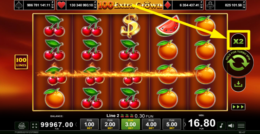 100 Extra Crown Gamble