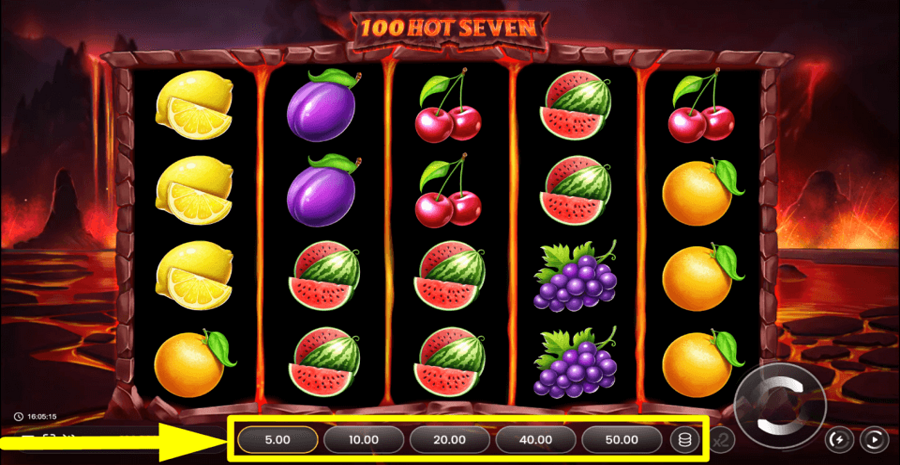 100 Hot Seven Bet Value