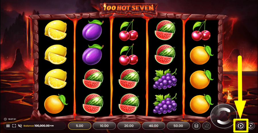 100 Hot Seven Turbo Feature