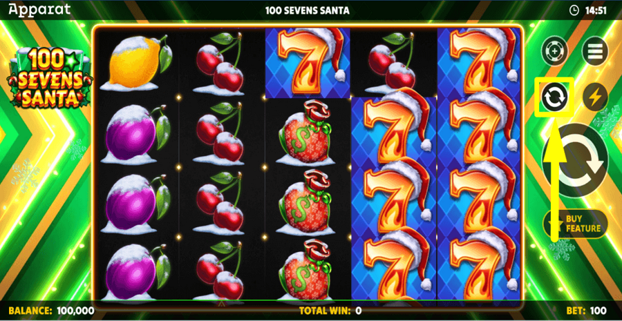 100 Sevens Santa Autoplay Feature