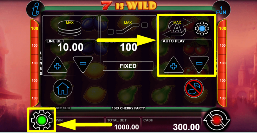 100x Cherry Party Autoplay Feature