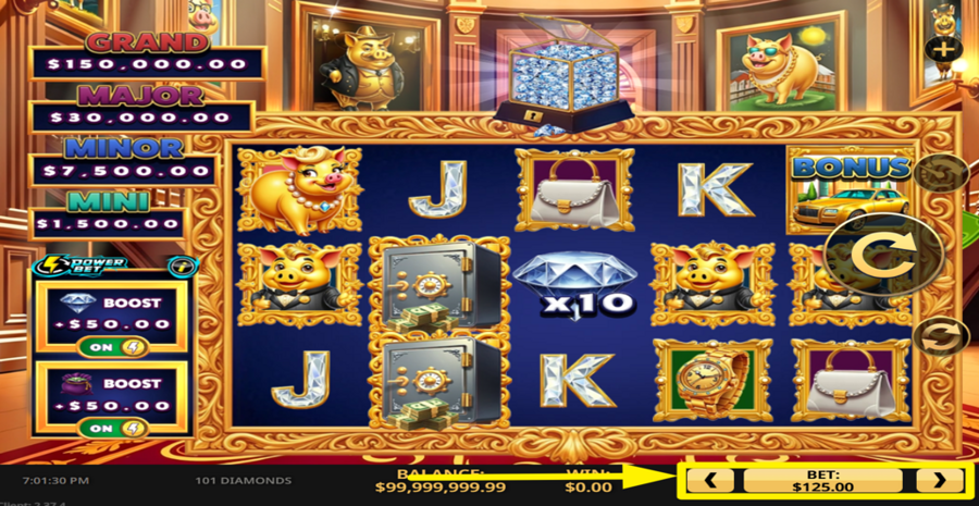 101 Diamonds Adjust Bet