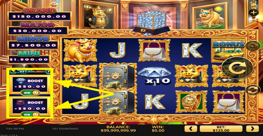 101 Diamonds Boost Bet