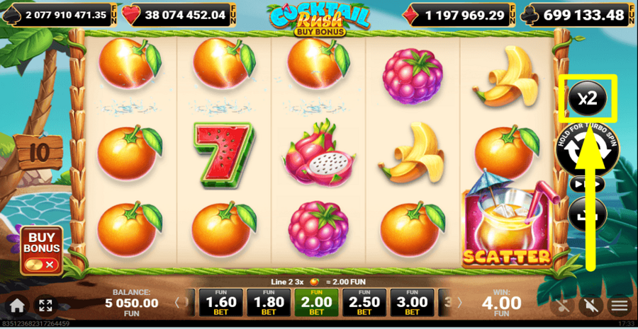 10 Cocktail Rush Buy Bonus Gamble Feature