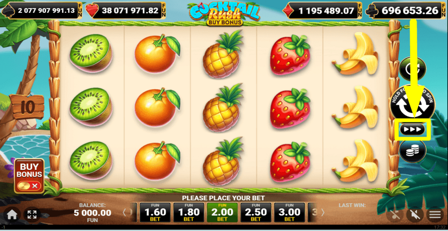 10 Cocktail Rush Buy Bonus Turbo Feature