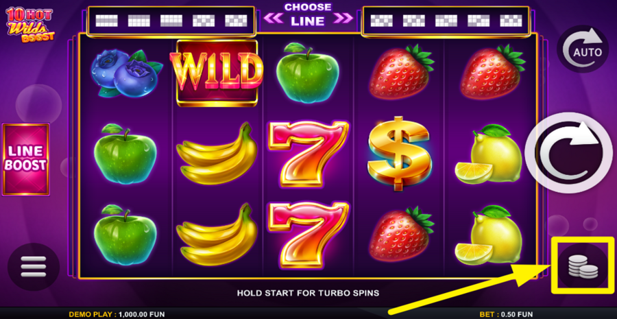 10 Hot Wilds Boost Adjust Bet