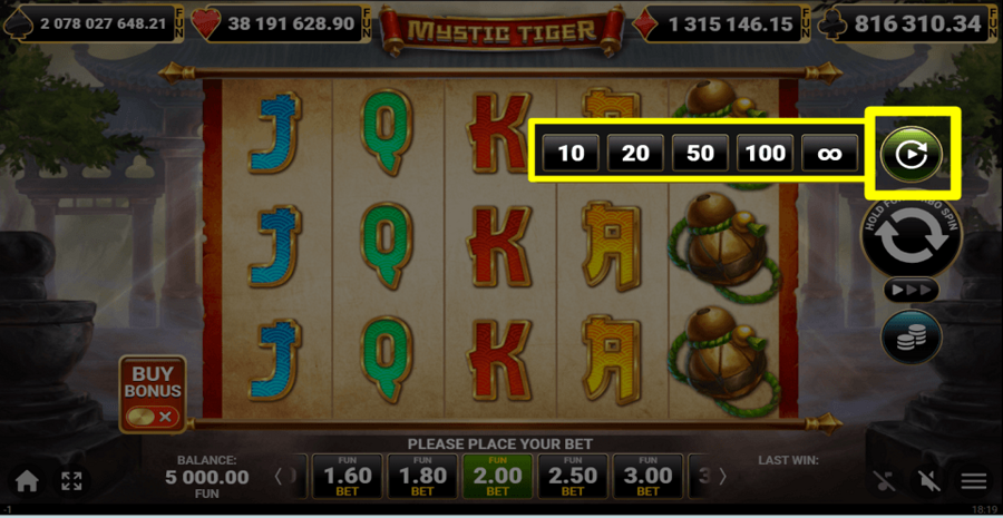 10 Mystic Tiger Autoplay Feature
