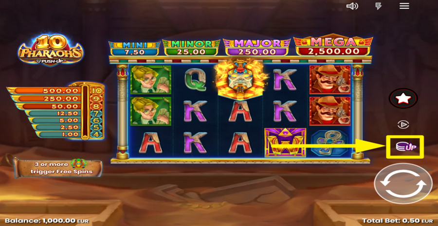 10 Pharaohs Adjust Bet