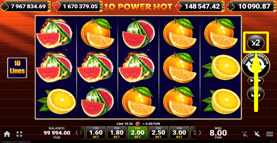 10 Power Hot Gamble Feature