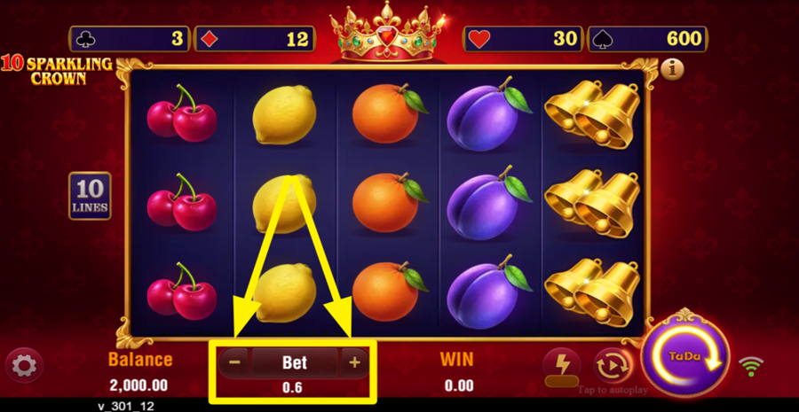 10 Sparkling Crown Adjust Bet