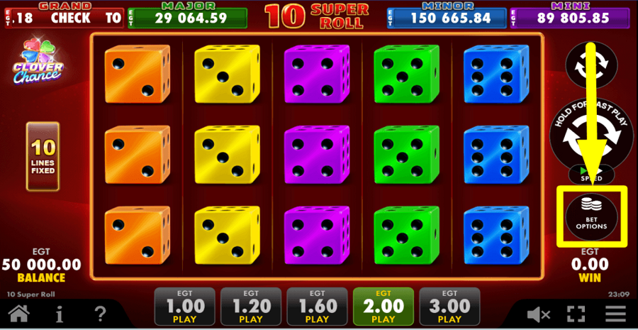 10 Super Roll Clover Chance Bet Value