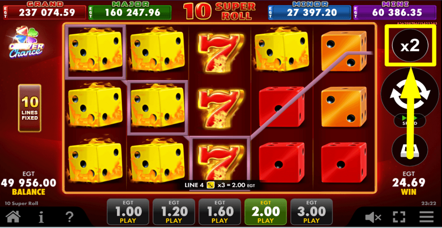 10 Super Roll Clover Chance Gamble Feature
