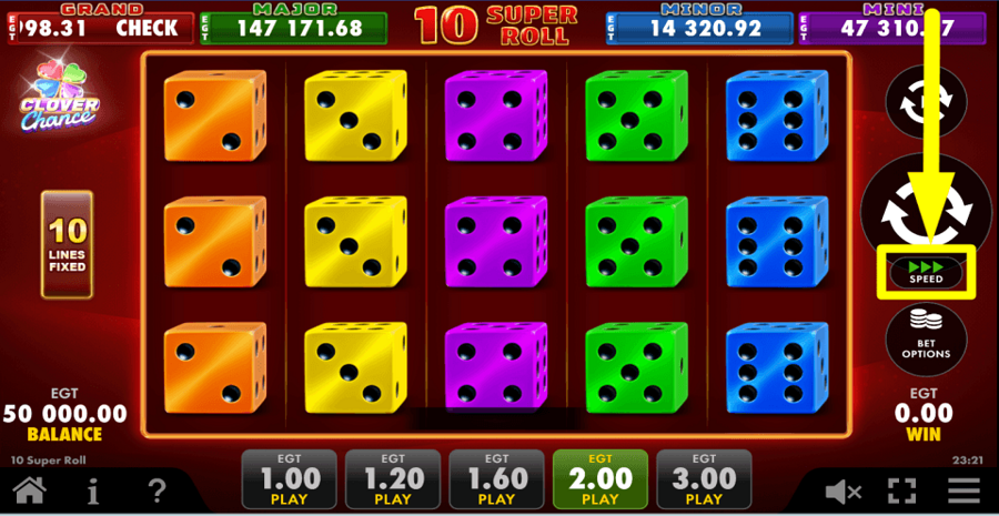 10 Super Roll Clover Chance Turbo Feature