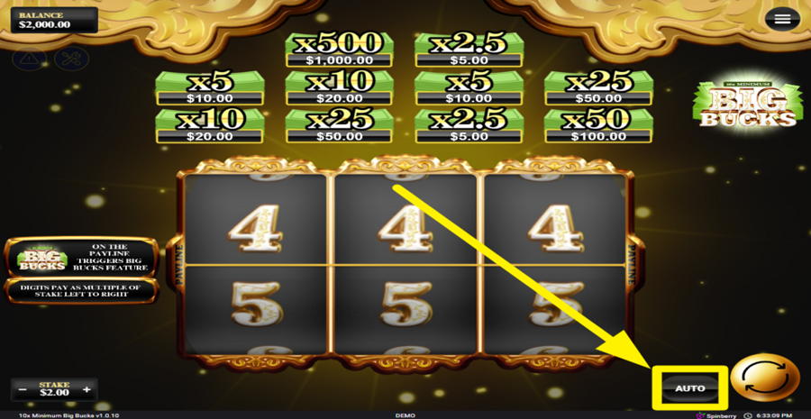 10x Minimum Big Bucks Autoplay