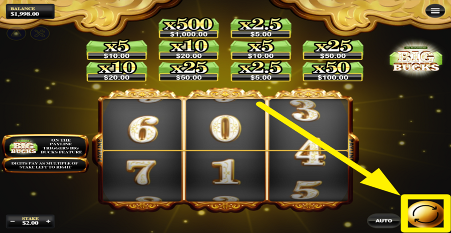 10x Minimum Big Bucks Spin Button