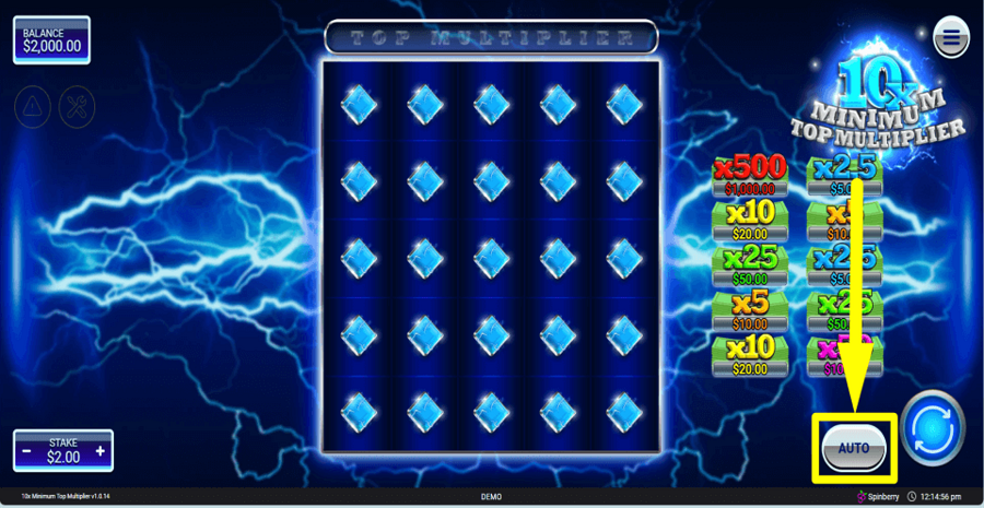 10x Minimum Top Multiplier Autoplay Feature