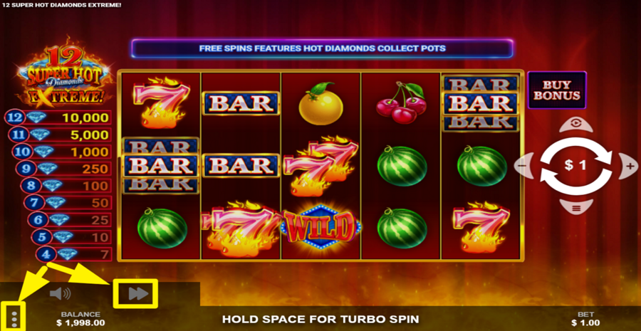 12 Super Hot Diamonds Extreme Turbo