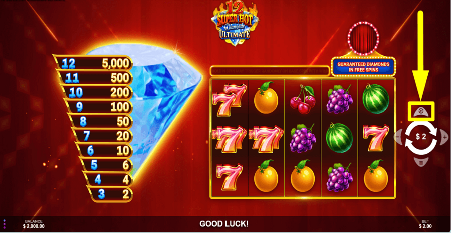 12 Super Hot Diamonds Ultimate Autoplay Feature