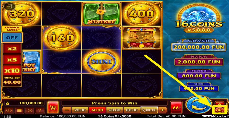 16 Coins x5000 Autoplay