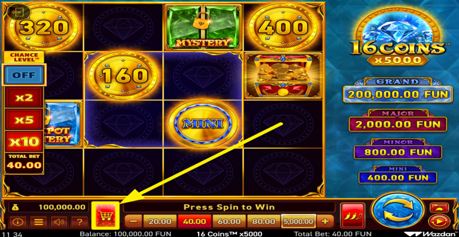 16 Coins x5000 Buy Bonus