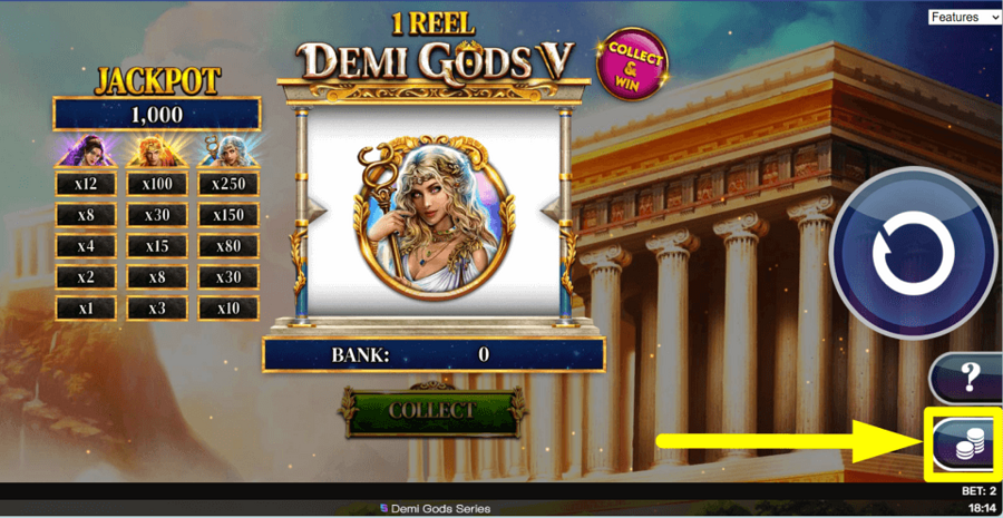 1 Reel Demi Gods V Bet Value