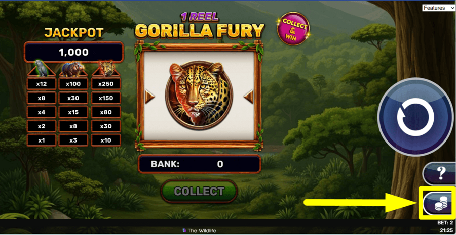1 Reel Gorilla Fury Bet Value