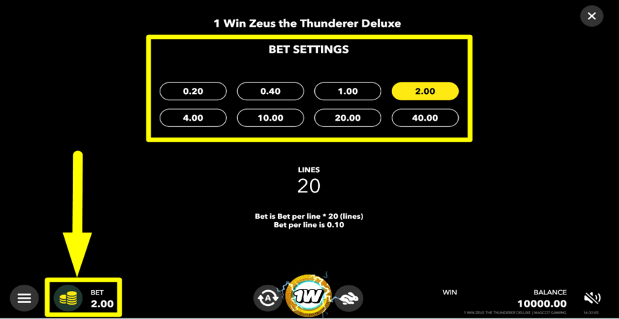 1win Zeus The Thunderer Deluxe Bet Value