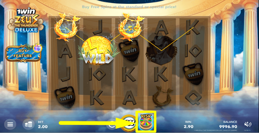 1win Zeus The Thunderer Deluxe Risk Feature