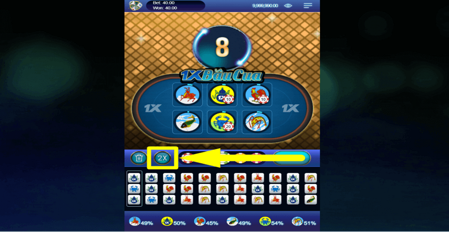 1xbau Cua Double Button