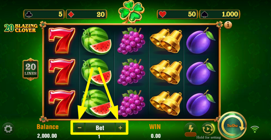 20 Blazing Clover Adjust Bet