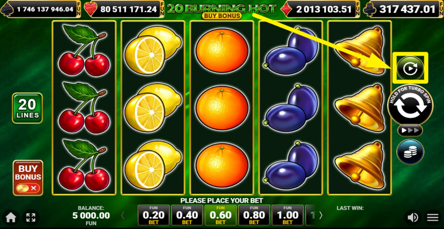 20 Burning Hot Buy Bonus Autoplay