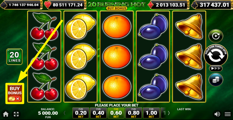 20 Burning Hot Buy Bonus Buy Bonus