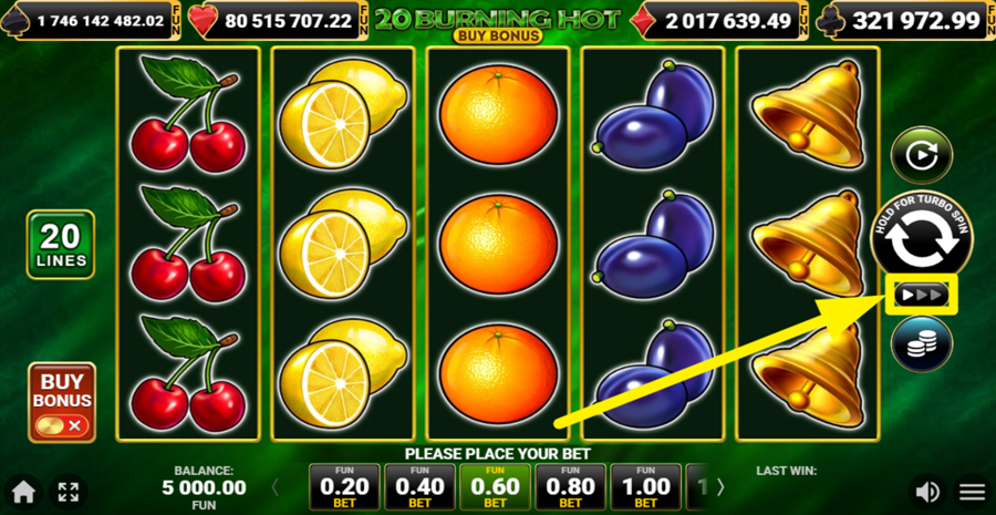 20 Burning Hot Buy Bonus Turbo