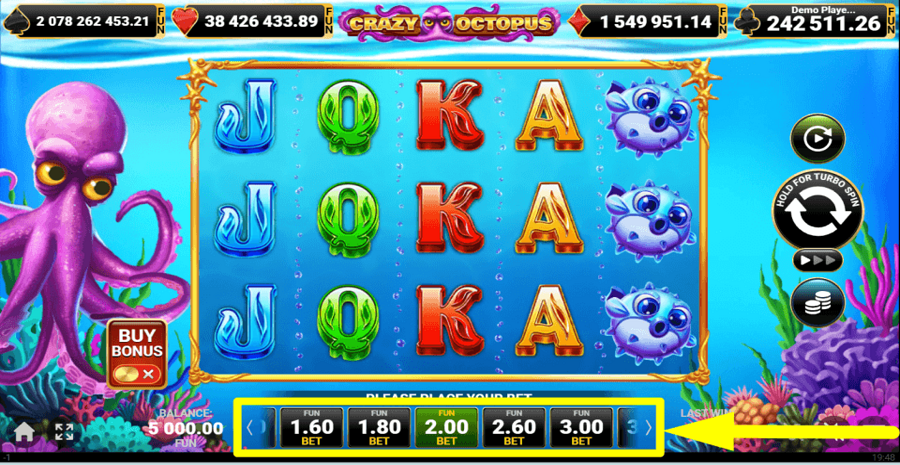 20 Crazy Octopus Bet Value