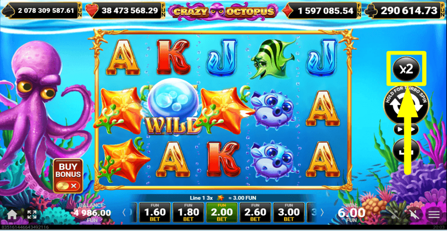 20 Crazy Octopus Gamble Feature
