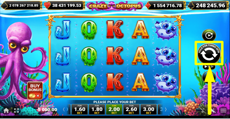 20 Crazy Octopus Spin Button