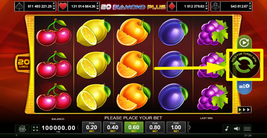 20 Diamond Plus Spin Button